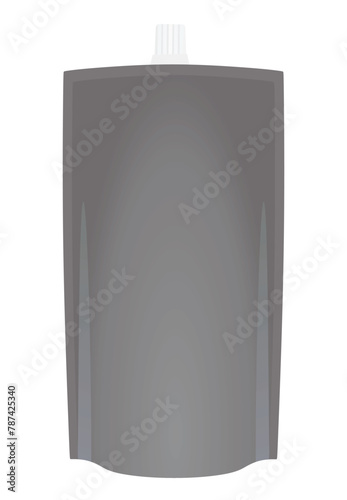 Grey doypack pack with cap. vector