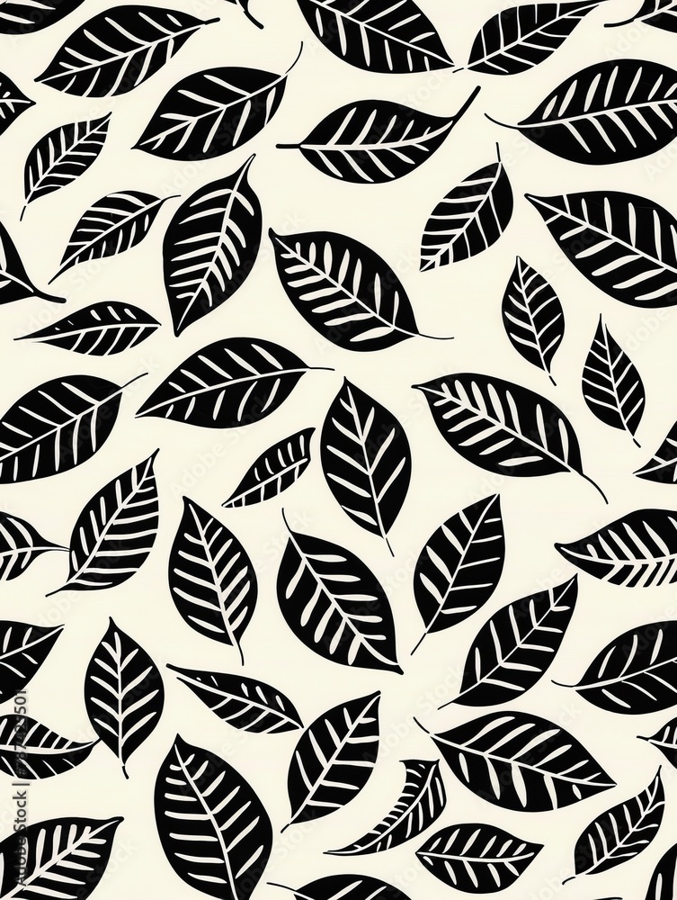 Fototapeta premium Simplistic leaf pattern