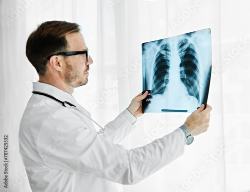 Quadro em tela doctor hospital medical x-ray health medicine healthcare radiology man lung ches