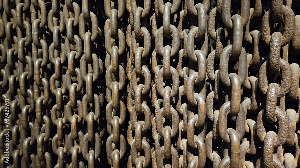 Thick iron chains background or texture, great for banner Thick iron chains background or texture, great for banner
