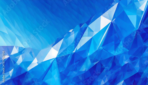 abstract blue prism glass background with shards of bright light and copy space photo