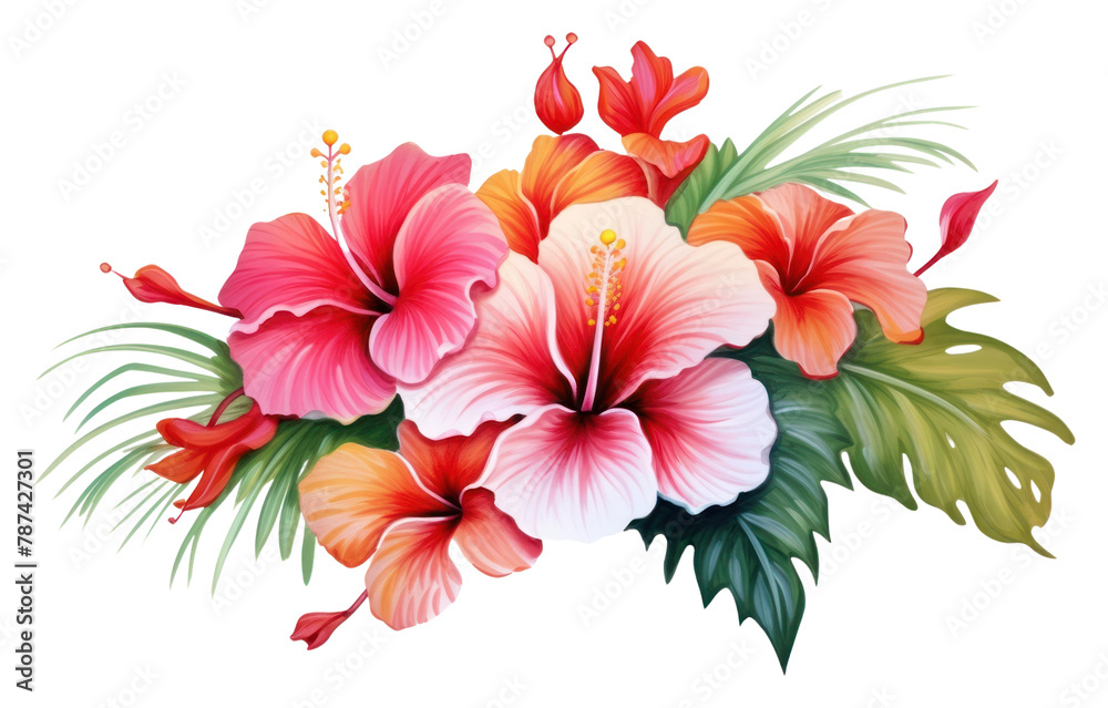 Obraz premium PNG Tropical tree flower hibiscus plant.