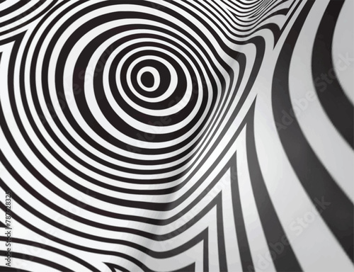 Black abstract rotated lines.vortex form. Geometric art. Design element. Digital image with a psychedelic stripes.Design element for prints  web  template