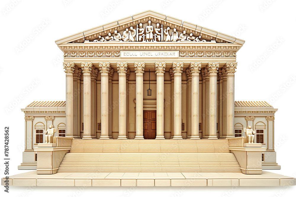 Fototapeta premium generated illustration 3d of bank building icon