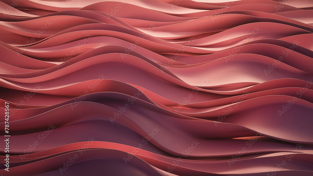 a trending pattern of calming waves-pink silk like material, illustration, 3d render
 - obrazy, fototapety, plakaty 