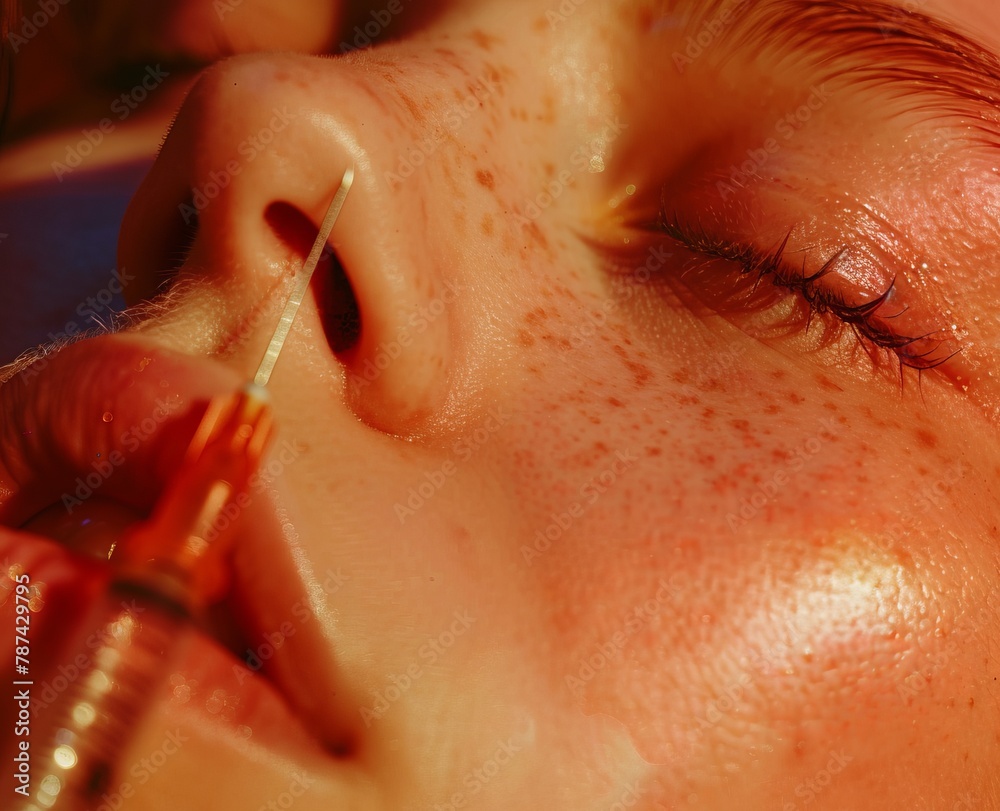 Fototapeta premium cosmetic facial injection.