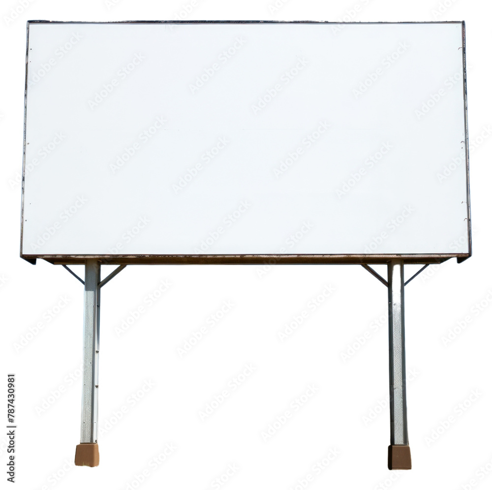 Obraz premium PNG Blank white retro billboard sign blue sky advertisement.