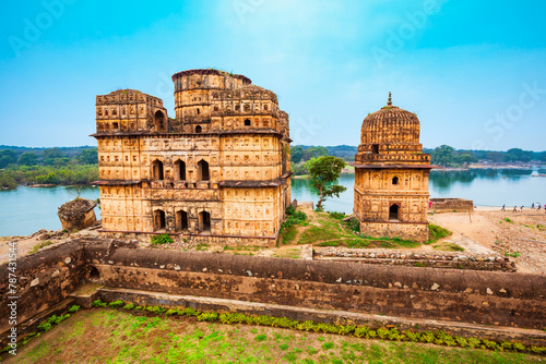 Chhatris in Orchha city, India photo