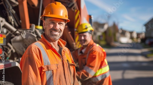 Smiling Construction Workers Outdoors