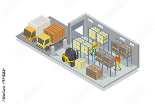 Warehouse interior isometric