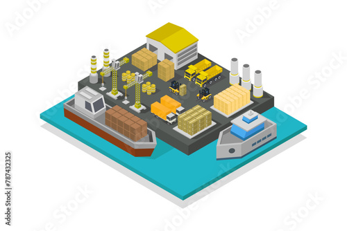 Isometric seaport