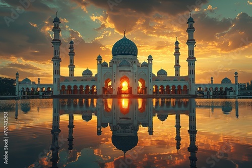 Sunrise view of Uniten Mosque, mosque architecture islam sky religion dome