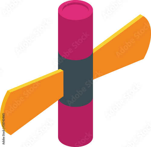 Flying with wings petard icon isometric vector. Modern element. Explosive danger