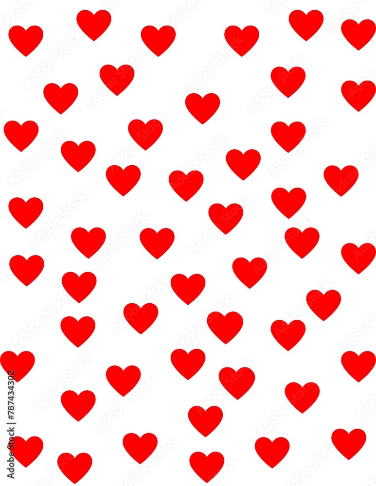 Heart Pattern, Valentine, red, white, cute, love
