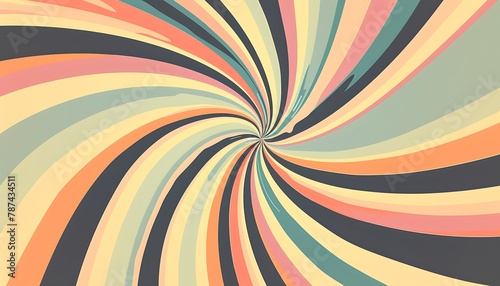  Abstract retro background with colorful lines in a swirl pattern