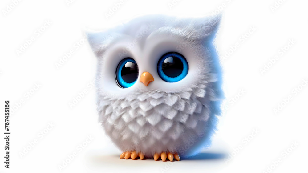 Fluffy white owl
