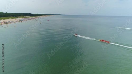 Baltic Sea Beach In Dabki Plaza Morze Baltyckie Aerial View Poland photo