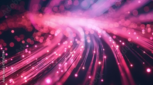 abstract pink and neon lights symbolizing highspeed connection and loyalty photo