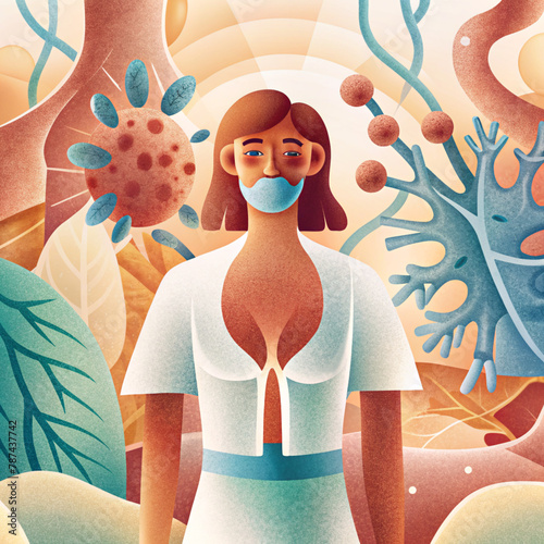 woman, healthcare, mask, virus, patient