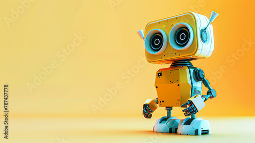 Soft gentle robot with a kind face and a mission