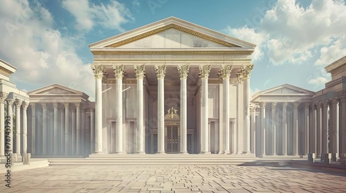 ancient roman temple facade from the era of jesus historically accurate illustration