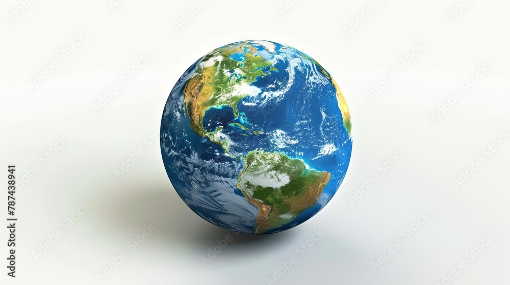 colorful educational illustration of planet earth on clean white background 3d rendering