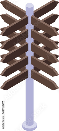 Arctic exploration pillar direction icon isometric vector. Movement science. Cold exploring