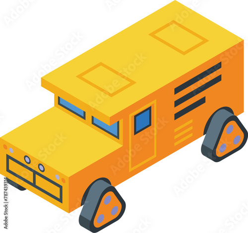 Ice polar vehicle icon isometric vector. Exploration transport. Ice pole