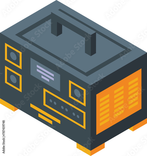 Power generator icon isometric vector. Ice polar equipment. Arctic research