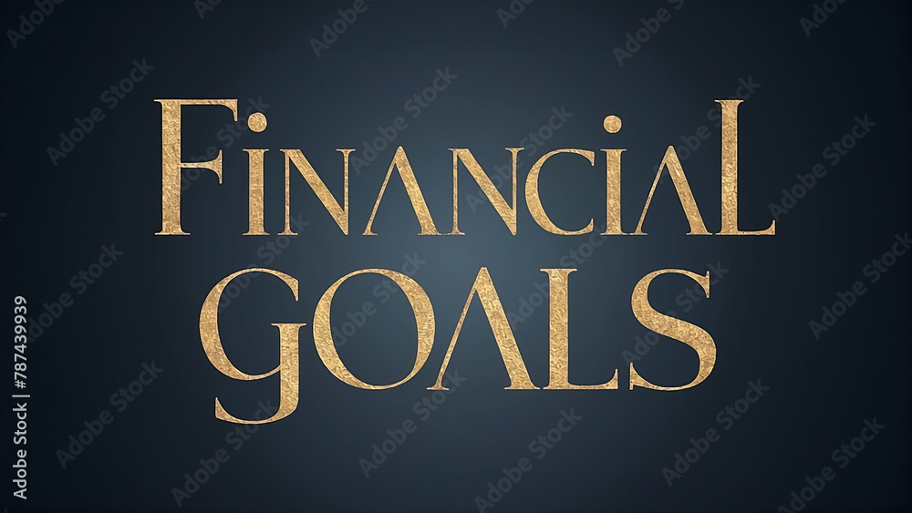 On a blue background, the words Financial Goals are written