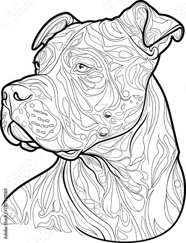 Coloring Page, Geometric Animals with Thick Lines