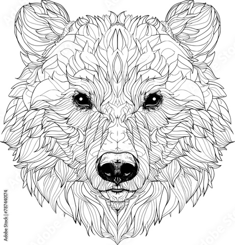 Coloring Page, Geometric Animals with Thick Lines