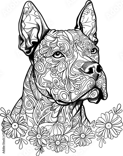 Coloring Page, Geometric Animals with Thick Lines