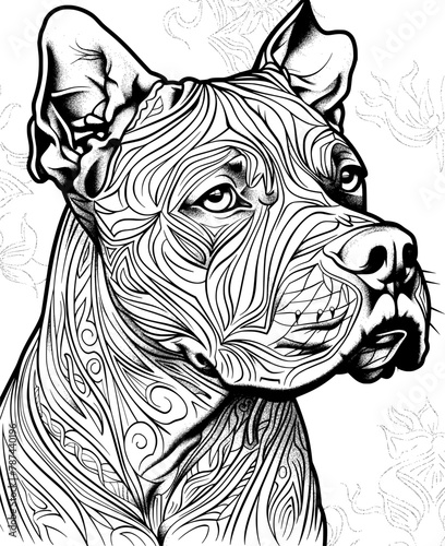 Highland Village Doodle Map Coloring Page, Bold Lines