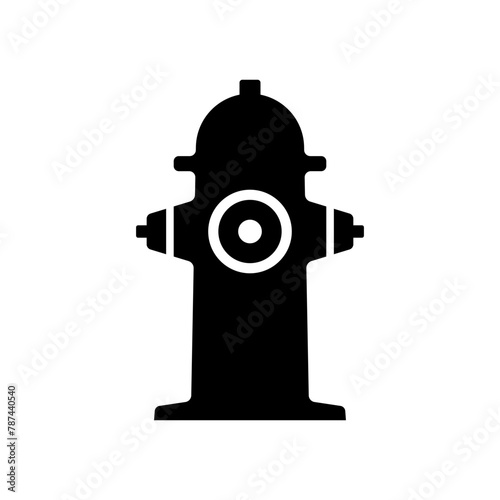 Fire hydrant icon. Black silhouette. Front side view. Vector simple flat graphic illustration. Isolated object on a white background. Isolate.