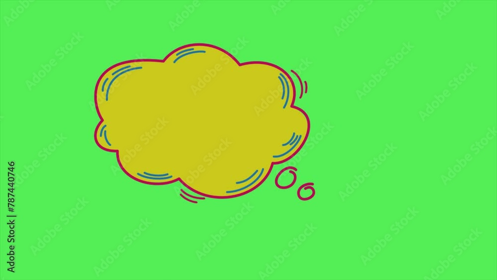2D animation of thought bubble with green screen. Thinking icon animation. Speech, dialogue bubble banner for writing text, titles, announcements, notices. Easily removed green screen. 4k resolution. 2D animation of thought bubble with green screen. Thinking icon animation. Speech, dialogue bubble banner for writing text, titles, announcements, notices. Easily removed green screen. 4k resolution.