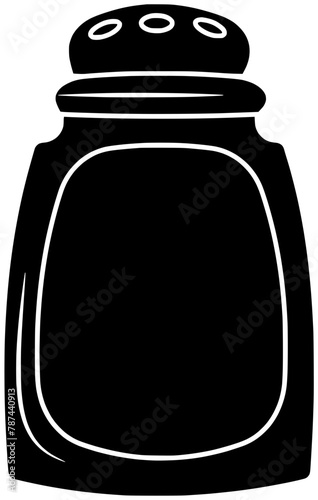 kitchen illustration container silhouette equipment logo salt icon food outline cooking pepper spice spicy shaker flavor black condiment grinder shape preparation cook bottle for vector graphic