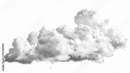 fluffy white clouds isolated on white background real photograph texture