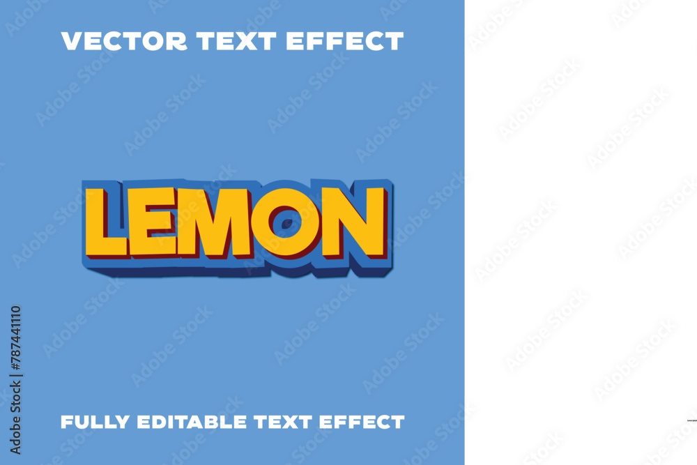 Lemon editable text effect vector