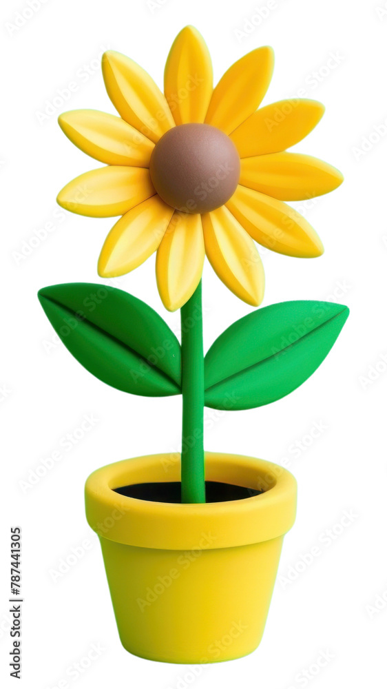 Obraz premium PNG Clay 3d sunflower petal plant leaf. 