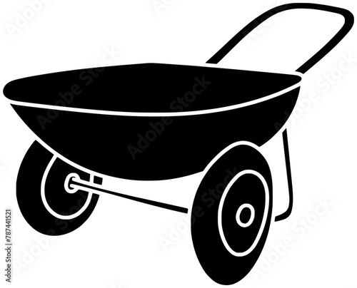 farm illustration wheelbarrow silhouette basket logo fruit icon plant outline agriculture vegetable garden harvest green cart black gardening set shape nature carrot autumn for vector graphic