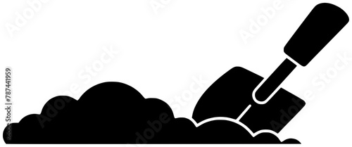 soil illustration trowel silhouette shovel logo work icon plant outline garden gardening spring gardener green hobby black flower gloves shape nature dirt horticulture for vector graphic background
