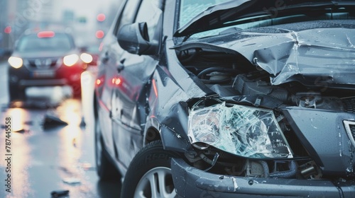 Registration of an insured event in case of a car accident. photo