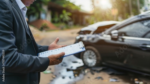 Registration of an insured event in case of a car accident.