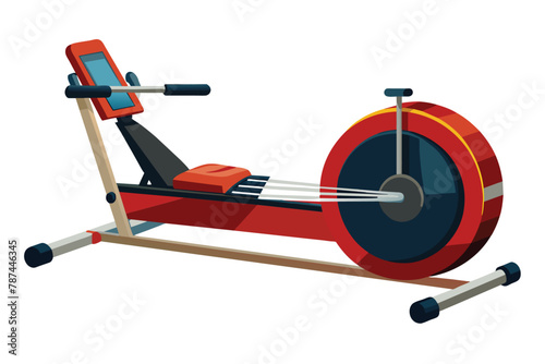 Rowing machine on white