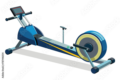 Rowing machine on white