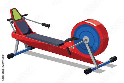 Rowing machine on white