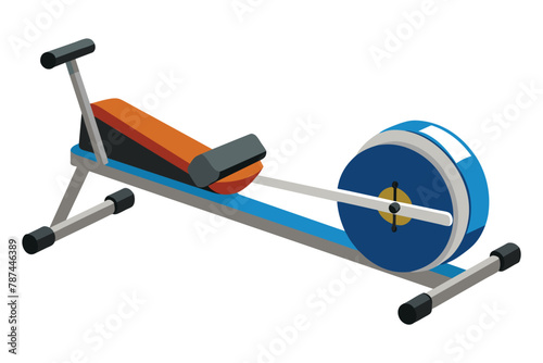 Rowing machine on white