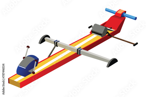 Rowing machine on white