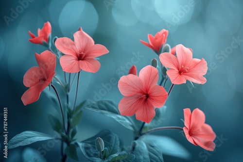 Pink flowers gathered in a bunch with vibrant green leaves